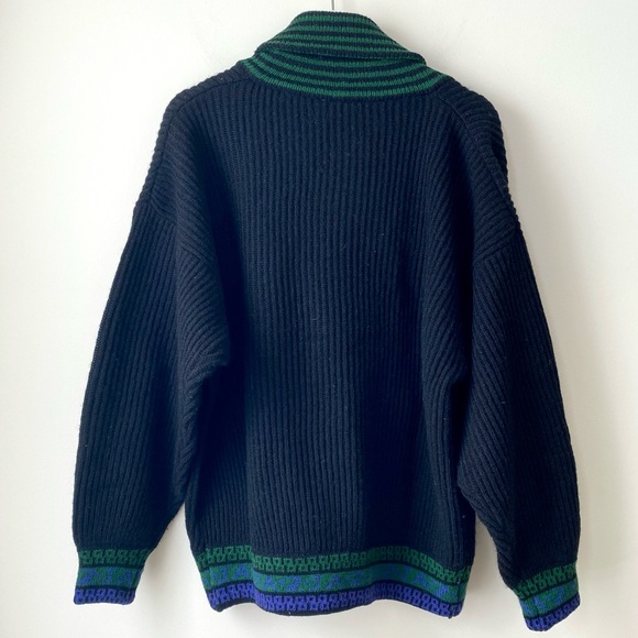 Vintage shawl collar chunky knit sweater - Picture 12 of 15